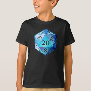 Camiseta O D&D COBALTO azul e preto de d20 morre