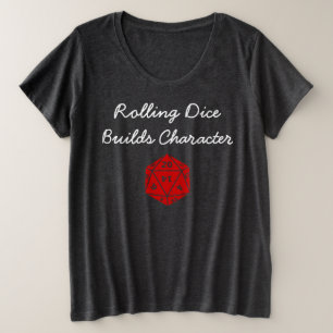 Camiseta O dado de rolamento constrói o caráter