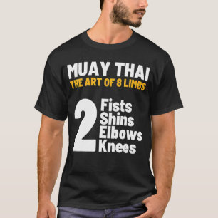 Camiseta O De 8 Membros Muay Thai 2 Fists Mostra Os Cotovel