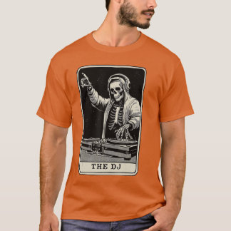 Camiseta O Deck de Música Esqueleto de Cartas DJarot Festa
