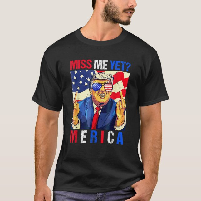 Camiseta O Dedo Médio Trump Mentiu-Me, Mas a bandeira ameri (Frente)