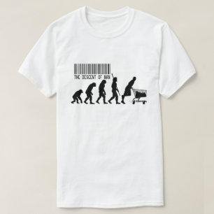 Camiseta O Descenso do Homem Paródia Divertida de Evolução