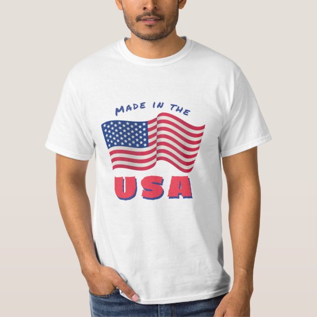 Camiseta O desenho da bandeira dos EUA  (Frente)