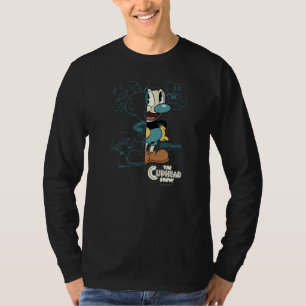 Camiseta O Desenho Esquemático Do Cuphead Show Mugman