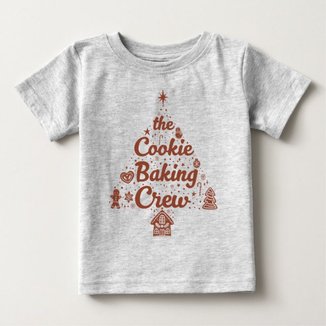 Camiseta O Design da Árvore de Natal da Equipe de Confeitei (Frente)