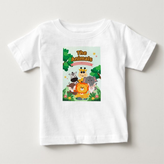 Camiseta O design de animais romântico para crianças  (Frente)