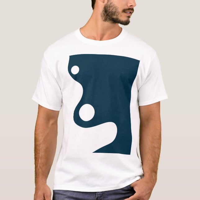 Camiseta O Design de fundo azul. (Frente)