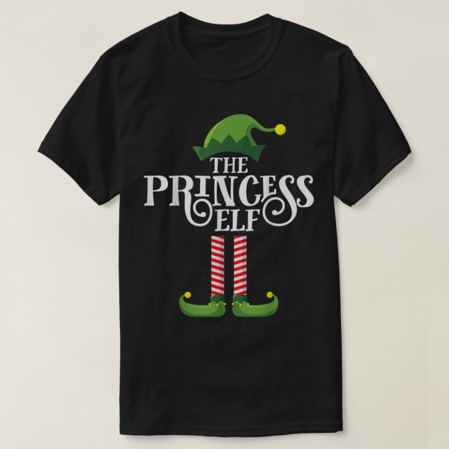Camiseta O Design de Natal da Princesa Elfa (Frente do Design)