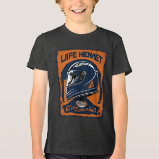 Camiseta O design do capacete será simples e atraente