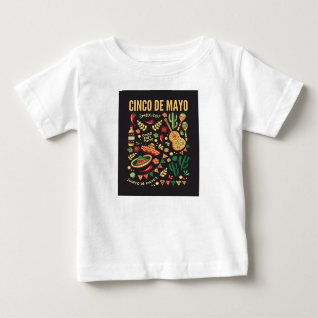 Camiseta O design do cinco de mayo (Frente)