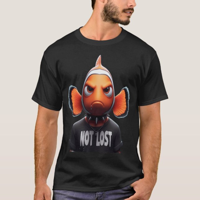 Camiseta O design do homem peixe (Frente)