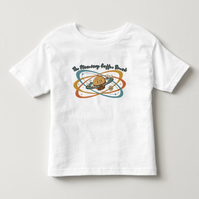 Camiseta O Design Retro Espaço Café Planetário (Frente)