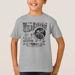 Camiseta O design selvagem do preto da juventude dos