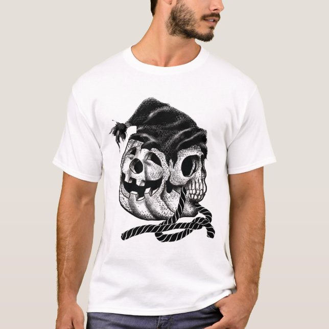 Camiseta "O destino tortuoso do crânio da abóbora" (Frente)