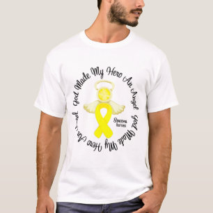 Camiseta O deus do Sarcoma fez a meu herói um anjo