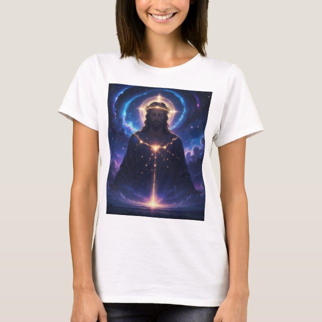 Camiseta O deus Isa Masih pai do planeta (Frente)