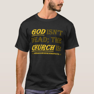 Camiseta O DEUS NÃO ESTÁ INOPERANTE no amarelo/sepia da
