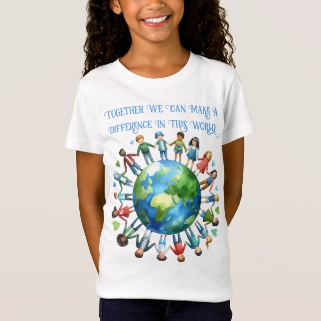 Camiseta O Dia Da Terra Juntos Podemos Fazer Uma Diferença (Frente)