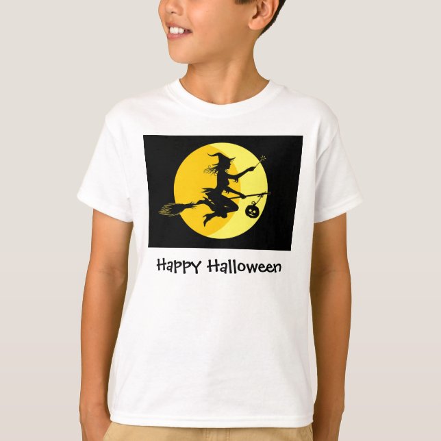 Camiseta O Dia das Bruxas feliz (Frente)