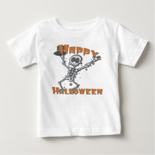 Camiseta O Dia das Bruxas feliz caçoa o esqueleto