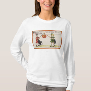 Camiseta O Dia das Bruxas GreetingPumpkin na vara