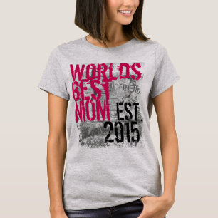 Camiseta O Dia de as mães de Ano Personalizado da Melhor M
