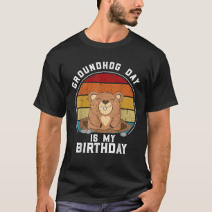 Camiseta O Dia De Marmota É O Meu Aniversário Vintage Ao se