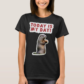 Camiseta O Dia de Nascimento do Groundhog Engraçado Dizer H