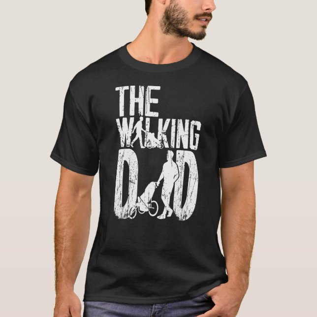 Camiseta O Dia de os pais Pai Andando (Frente)