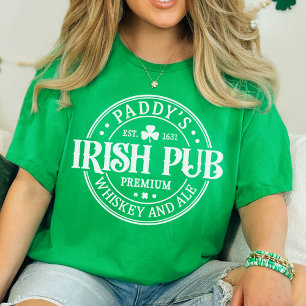 Camiseta O Dia de São Patrício Verde e Branco irlandês Padd