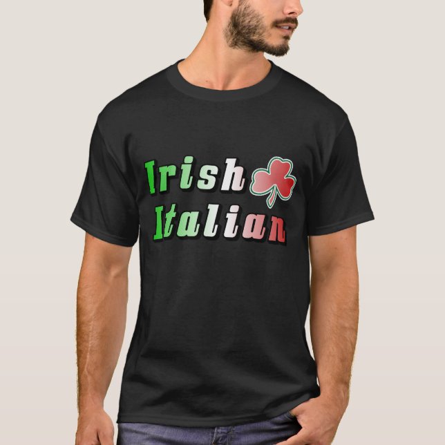 Camiseta O dia de St Patrick italiano irlandês do trevo da (Frente)