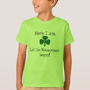 Camiseta O dia do St Patrick do miúdo deixou os Shenanigan