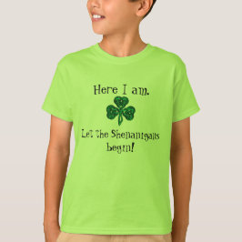 Camiseta O dia do St Patrick do miúdo deixou os Shenanigans