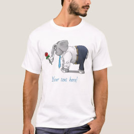 Camiseta O Dia dos Namorados Feliz dos Elefantes
