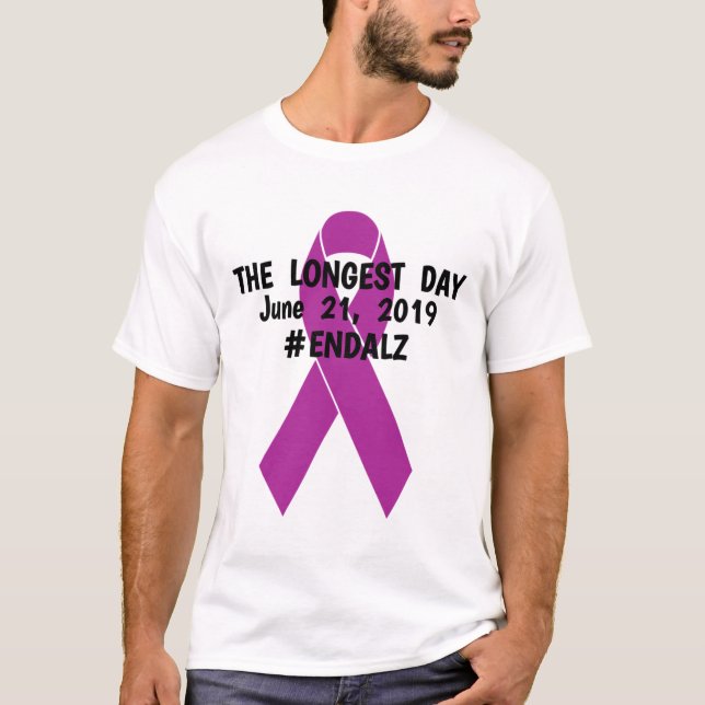Camiseta O Dia Mais Longo #endheimer 21 de junho  (Frente)