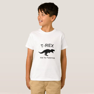 Camiseta O diabetes engraçado T-rex comeu meu pâncreas