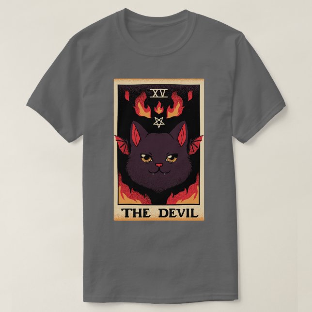 Camiseta O Diabo Cat Tarot d por Tobe Fonseca (Frente do Design)