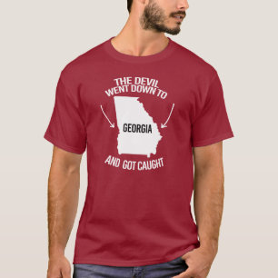 Camiseta O diabo desceu para a Geórgia e foi pego