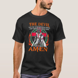 Camiseta O Diabo Me Viu Até Eu Dizer Amém Jesus Amantes   