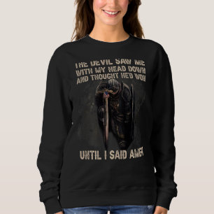 Camiseta O Diabo Viu-Me Com A Minha Cabeça Para Baixo E Pen