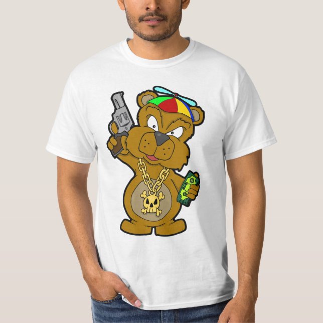 CAMISETA O DINHEIRO DO JOGO BLING DA RUA DO URSO DO VÂNDALO (Frente)