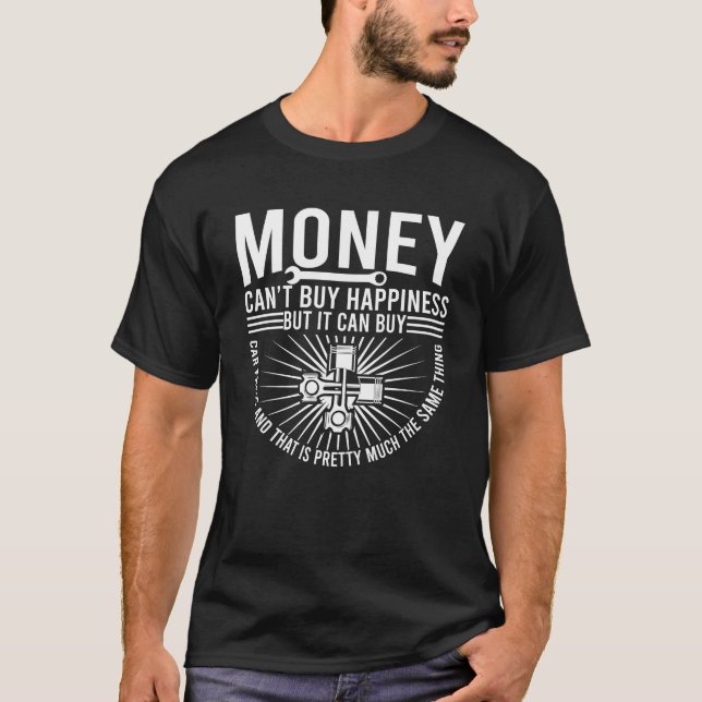 CAMISETA O DINHEIRO NÃO COMPRAR FELICIDADE MAS PODE COMPRAR (Frente)