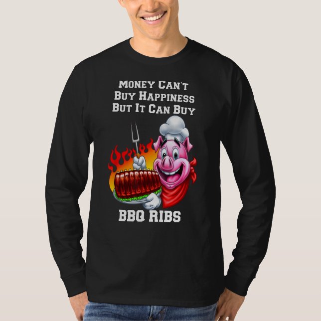 Camiseta O Dinheiro Pode Comprar As Costelas De CHURRASCO Q (Frente)