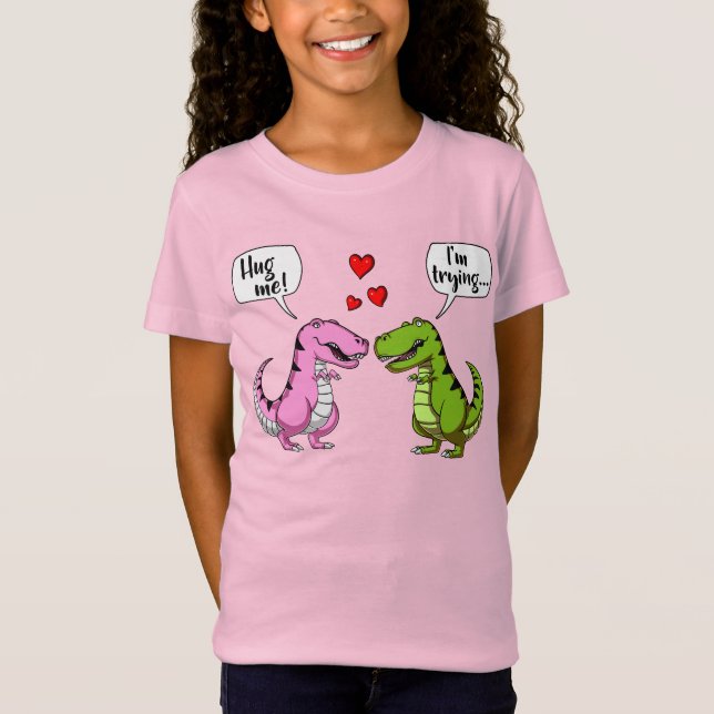 Camiseta O dinossauro de T-Rex abraça-me piada engraçada do (Frente)