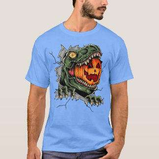 Camiseta O Dinossauro Mais Frio Comia Pumpkin Feliz Criança