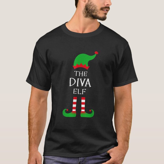 Camiseta O Diva Elf Matching Family Group Idea Funny Chri (Frente)