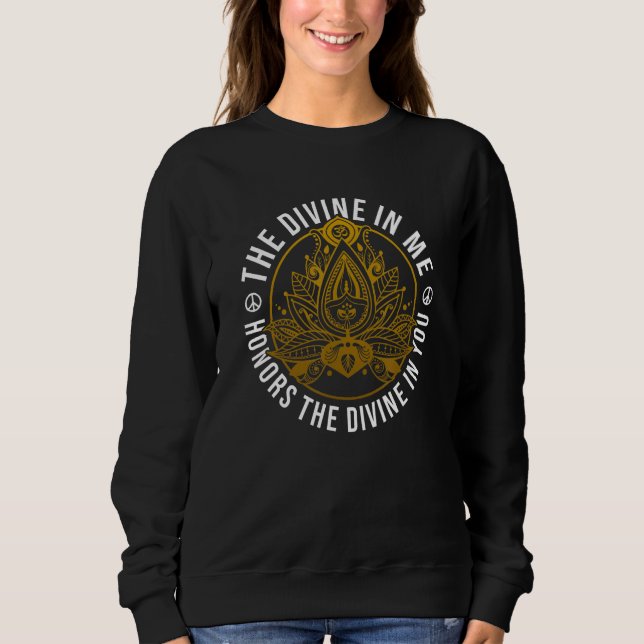 Camiseta O Divino Em Mim Mensagem Positiva Yoga M Espiritua (Frente)