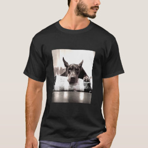 Camiseta O Doberman Em Preto E Branco