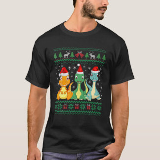 Camiseta O Doce Noel Hat Dinossauro De Natal Vive Um