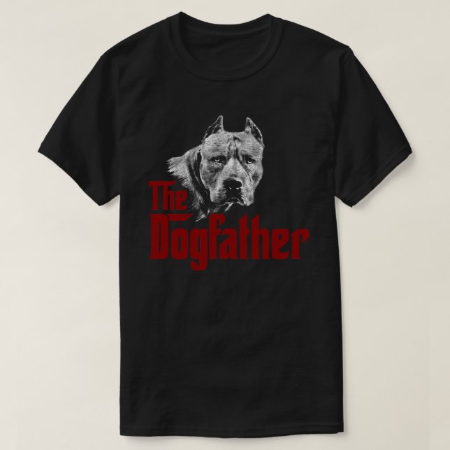 Camiseta O DogFather - pitbull Terrier americano (Frente do Design)